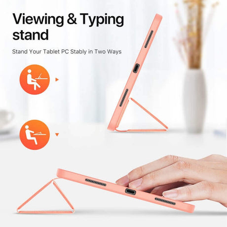 Калъф с Pen Поставка за iPad Pro 11 2025-2024, Dux Ducis Domo Case, Розов (9)