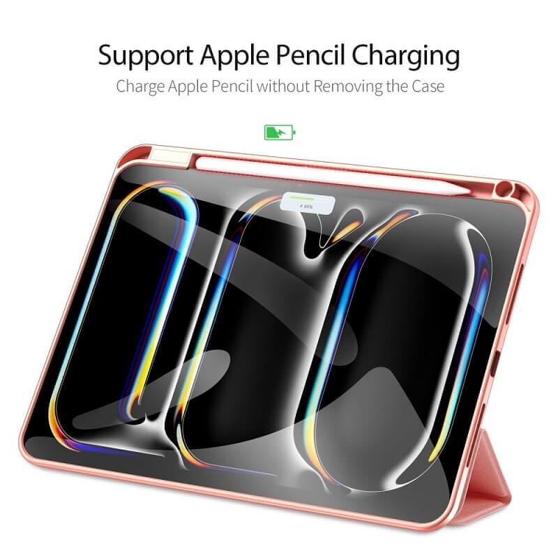 Калъф с Pen Поставка за iPad Pro 11 2025-2024, Dux Ducis Domo Case, Розов (7)