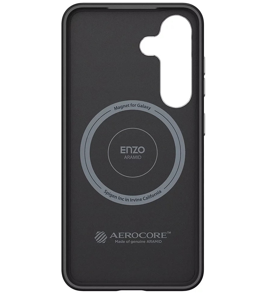 Magsafe Калъф за Samsung S25 Plus, Spigen Enzo Aramid Case, Черен (5)