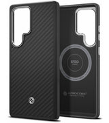 Magsafe Калъф за Samsung S25 Ultra, Spigen Enzo Aramid Case, Черен