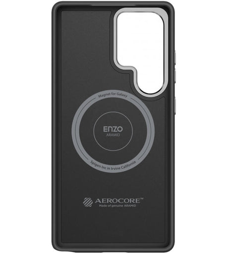 Magsafe Калъф за Samsung S25 Ultra, Spigen Enzo Aramid Case, Черен (4)