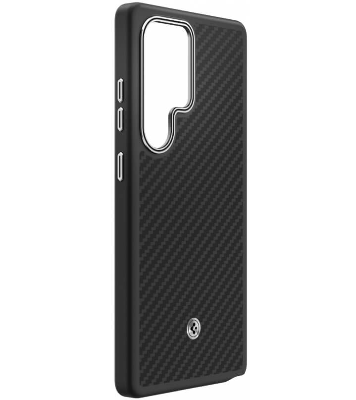 Magsafe Калъф за Samsung S25 Ultra, Spigen Enzo Aramid Case, Черен (3)