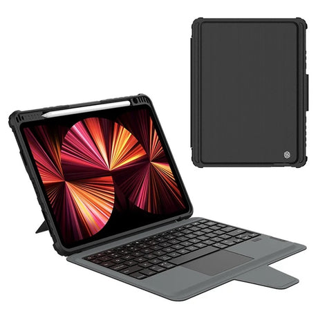 Калъф с Клавиатура за iPad Air 11" 2026-2020, Nillkin Bumper Keyboard Case, Черен