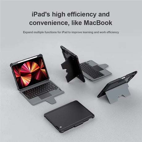 Калъф с Клавиатура за iPad Air 11" 2026-2020, Nillkin Bumper Keyboard Case, Черен (3)