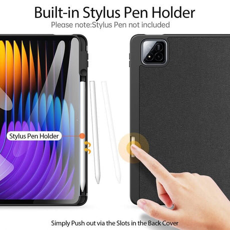 Калъф с Pen Поставка за Xiaomi Pad 8 Pro/ 8/ 7 Pro/ 7 11.2", Dux Ducis Domo Case, Черен (2)