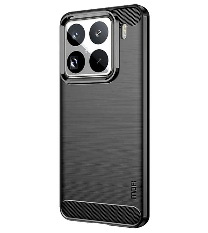 Противоударен Калъф за Xiaomi 15 Pro, Premium Carbon Case, Черен (2)