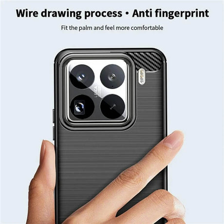 Противоударен Калъф за Xiaomi 15 Pro, Premium Carbon Case, Черен (7)