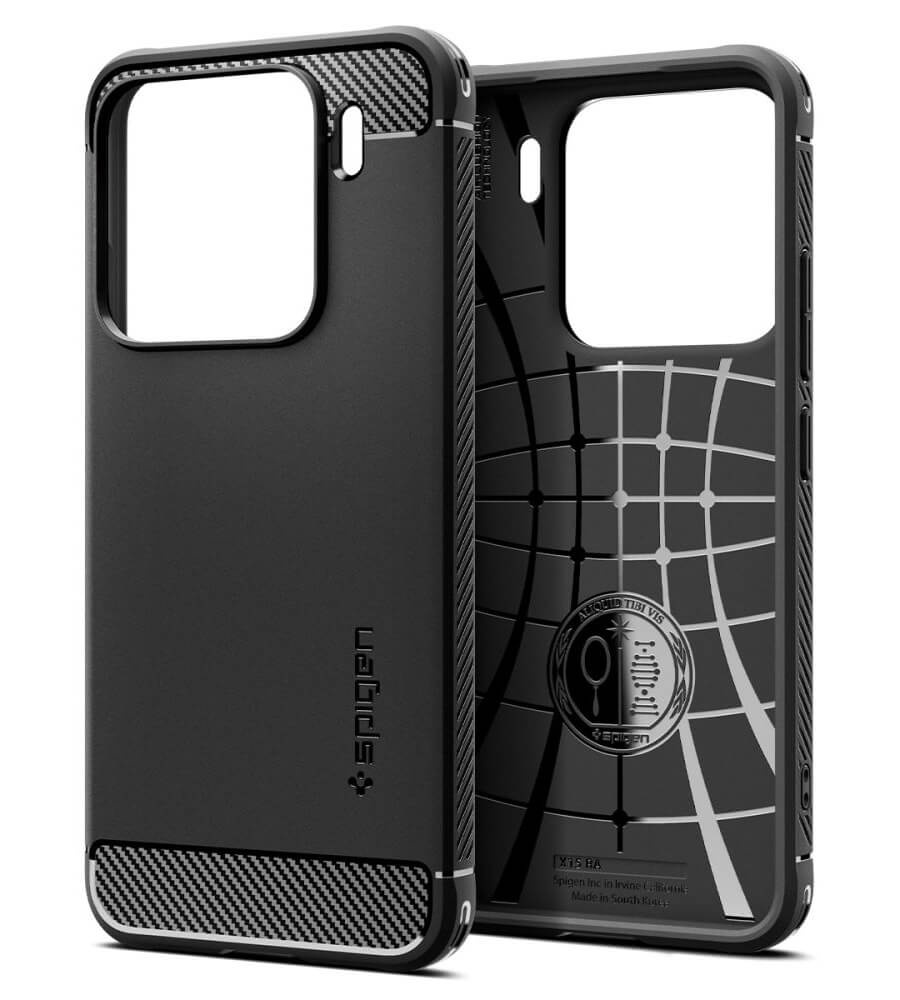 Противоударен Калъф за Xiaomi 15, Spigen Rugged Armor Case, Черен (2)