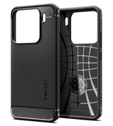 Противоударен Калъф за Xiaomi 15, Spigen Rugged Armor Case, Черен (2)