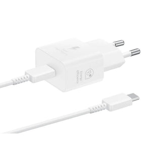 Оригинално Зарядно Samsung 25W 220v Super Fast Charger LS с USB-C Кабел EP-T2510XWE, Бял (Bulk)
