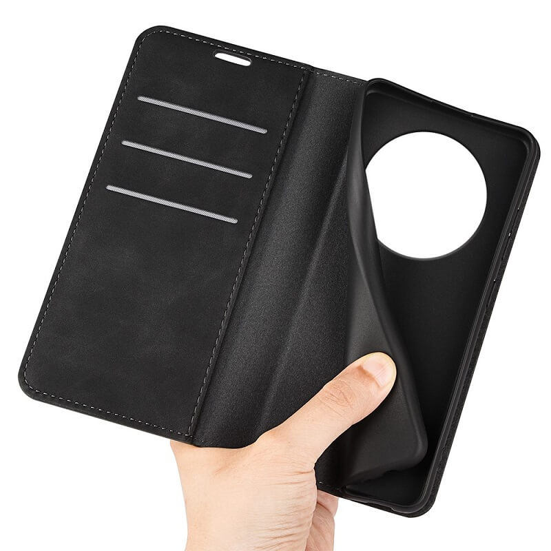 Кожен Калъф с Джобове за Honor Magic 7 Lite, Wallet Book Case, Черен (6)