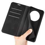 Кожен Калъф с Джобове за Honor Magic 7 Lite, Wallet Book Case, Черен (6)