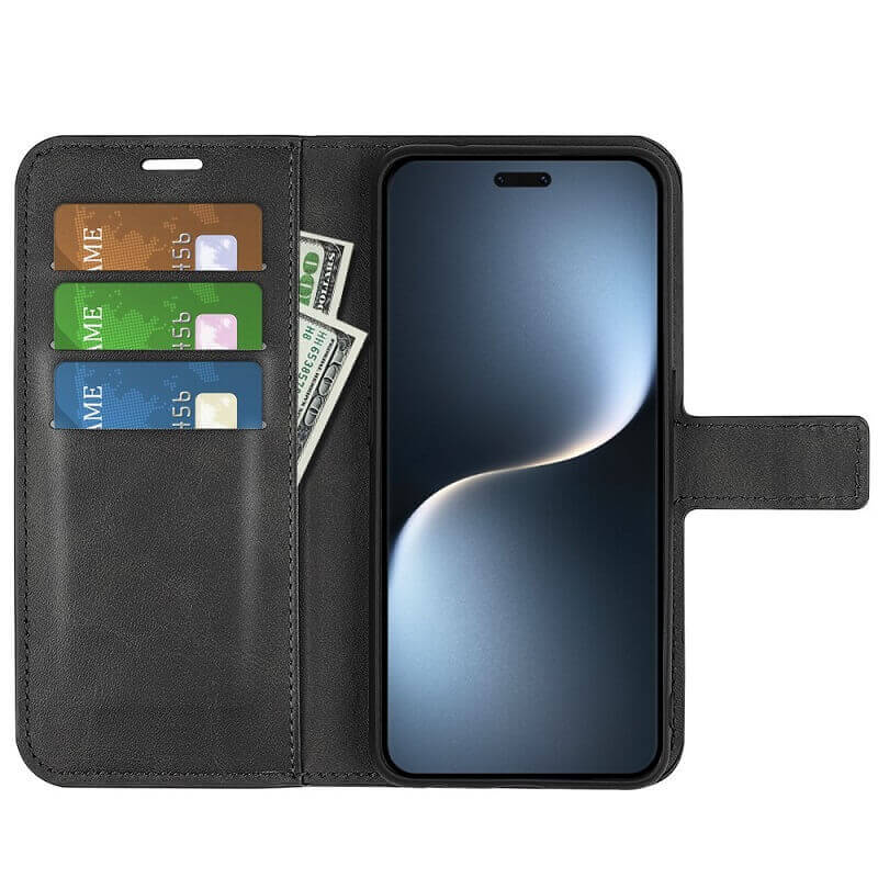 Кожен Калъф с Джобове за Honor Magic 7 Pro, Wallet Book Case, Черен (3)