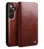 Кожен Калъф за Samsung S25 Plus, Qialino Book Case, Кафяв