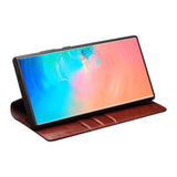 Кожен Калъф за Samsung S25, Qialino Book Case, Кафяв (2)