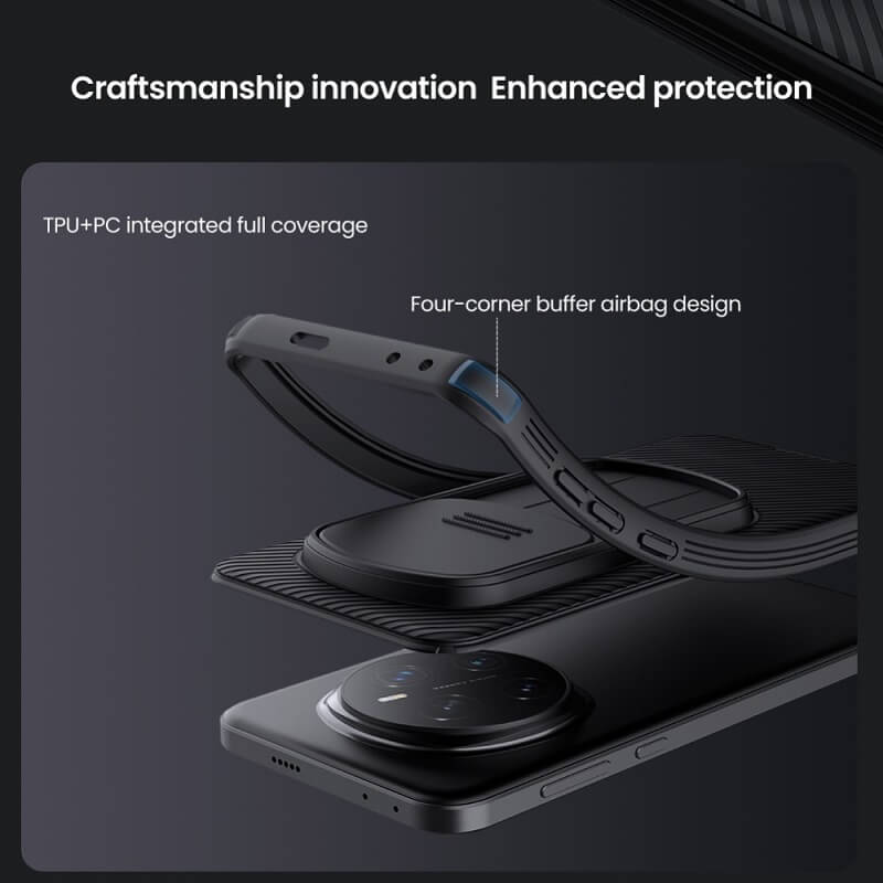 Калъф с Плъзгач за Камера за Honor Magic 7 Pro, Nillkin CamShield Pro Case, Черен (7)