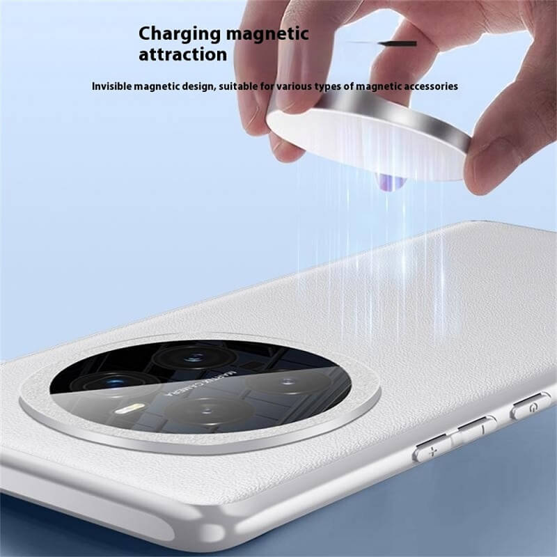 Magsafe Кожен Калъф за Honor Magic 7 Pro, Leather Case, Сив (2)