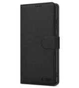 Кожен Калъф с Джобове за iPhone 17e/ 16e, Tech-Protect Wallet Book Case, Черен