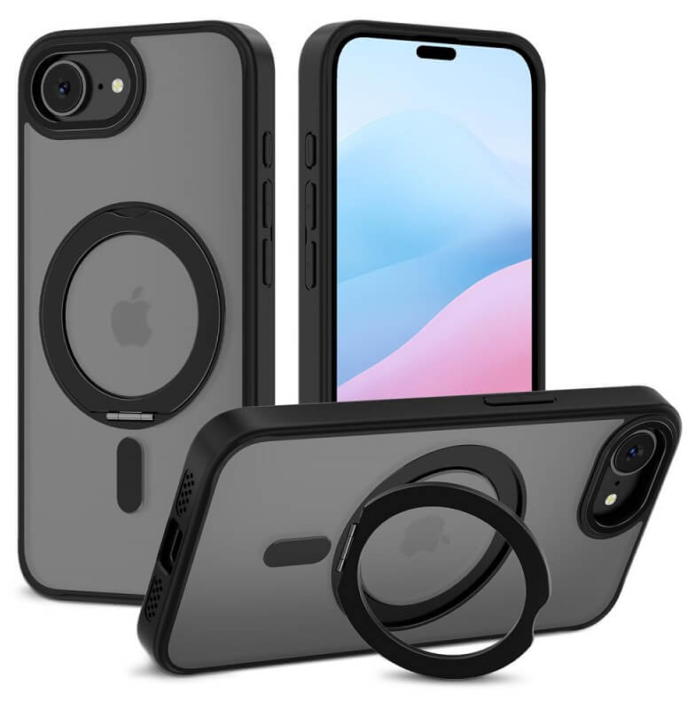 Magsafe Калъф за iPhone 17e/ 16e, Tech-Protect Magring Case, Черен
