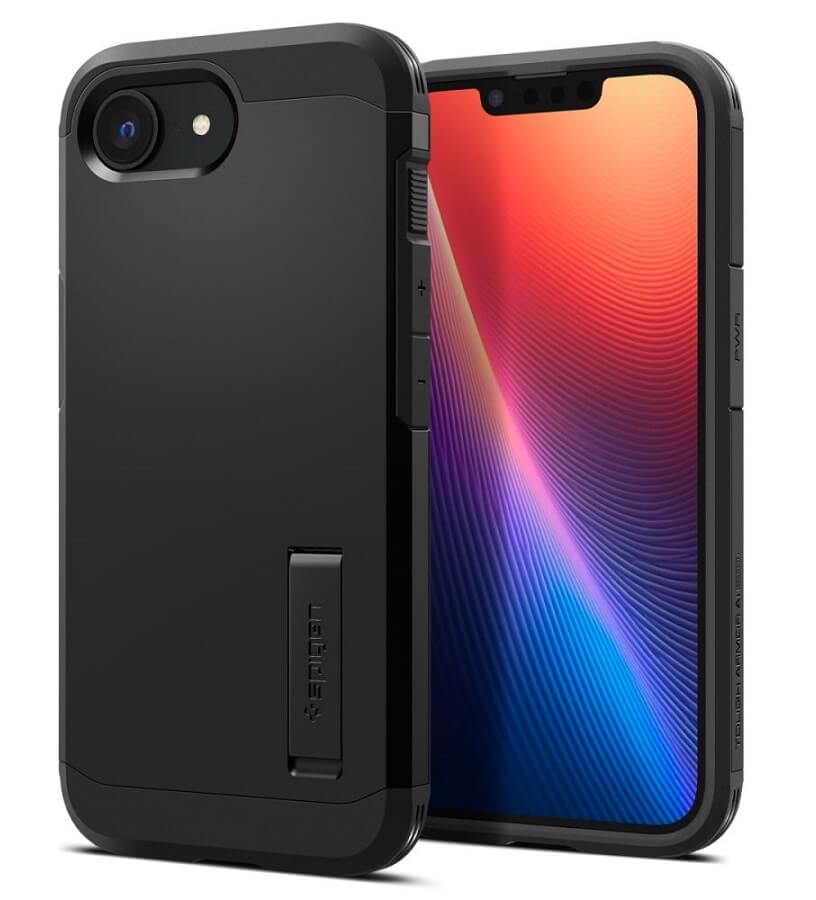 Magsafe Противоударен Калъф за iPhone 17e/ 16e, Spigen Tough Armor Case, Черен