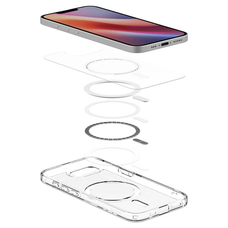 Magsafe Противоударен Калъф за iPhone 17e/ 16e, Spigen Ultra Hybrid Case, Бял (5)
