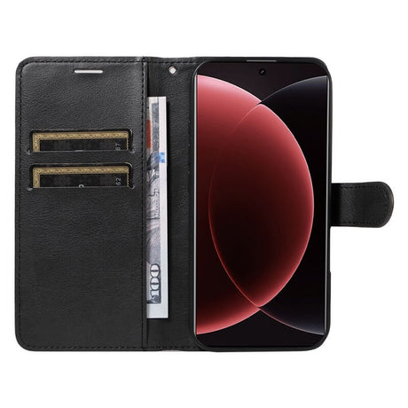 Кожен Калъф с Джобове за Xiaomi 15 Ultra, Wallet Book Case, Черен (3)