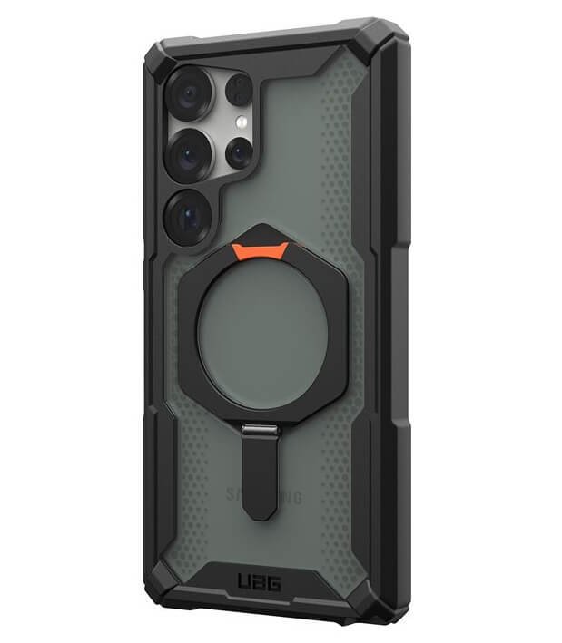 Magsafe Противоударен Калъф за Samsung S25 Ultra, UAG Plasma XTE Case Black-Orange, Черен (2)