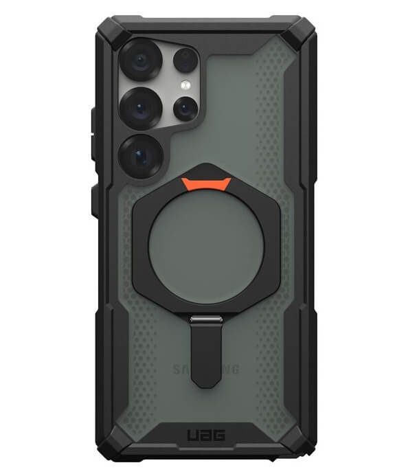Magsafe Противоударен Калъф за Samsung S25 Ultra, UAG Plasma XTE Case Black-Orange, Черен (3)