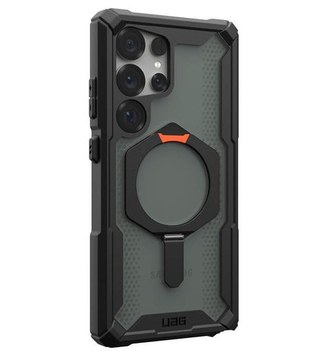 Magsafe Противоударен Калъф за Samsung S25 Ultra, UAG Plasma XTE Case Black-Orange, Черен (4)