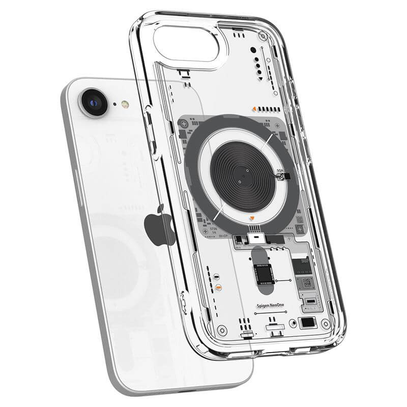 Magsafe Калъф за iPhone 17e/ 16e, Spigen Ultra Hybrid Mag Neo One Case, Прозрачен (6)