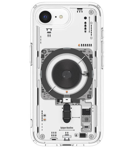 Magsafe Калъф за iPhone 17e/ 16e, Spigen Ultra Hybrid Mag Neo One Case, Прозрачен