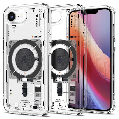 Magsafe Калъф за iPhone 17e/ 16e, Spigen Ultra Hybrid Mag Neo One Case, Прозрачен (3)