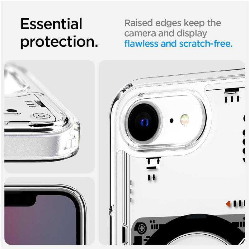 Magsafe Калъф за iPhone 17e/ 16e, Spigen Ultra Hybrid Mag Neo One Case, Прозрачен (10)