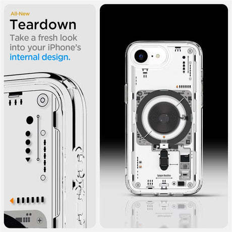 Magsafe Калъф за iPhone 17e/ 16e, Spigen Ultra Hybrid Mag Neo One Case, Прозрачен (9)