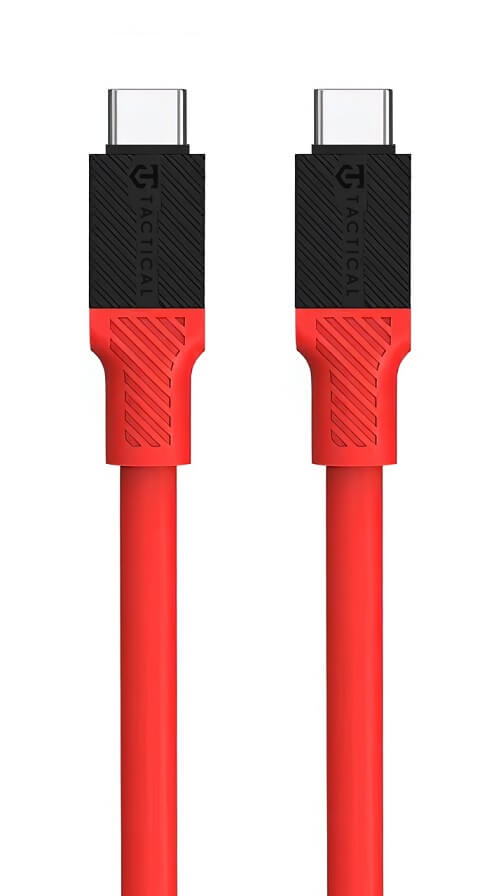 USB-C Кабел за iPhone, Tactical Fat Man USB-C to USB-C 60W 1m, Червен