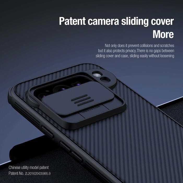 Калъф с Плъзгач за Камера за Google Pixel 9 Pro, Nillkin CamShield Case, Черен (3)