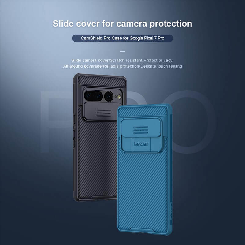 Калъф с Плъзгач за Камера за Google Pixel 7 Pro, Nillkin CamShield Case, Черен (3)