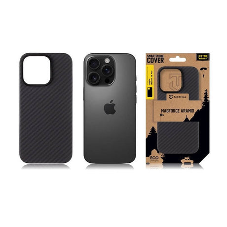Magsafe Кевларен Калъф за iPhone 16 Pro, Tactical MagForce Aramid Case, Черен (5)