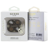 Калъф за Apple AirPods 4, Guess PU 4G Peony Charm Case, Кафяв (3)