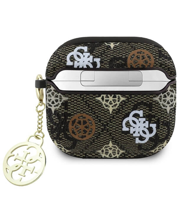 Калъф за Apple AirPods 4, Guess PU 4G Peony Charm Case, Кафяв (2)