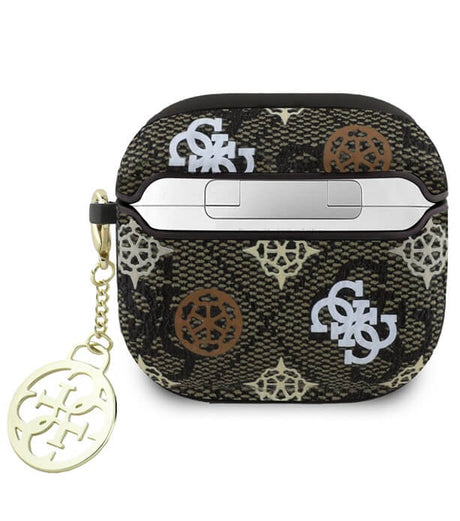 Калъф за Apple AirPods 4, Guess PU 4G Peony Charm Case, Кафяв (2)
