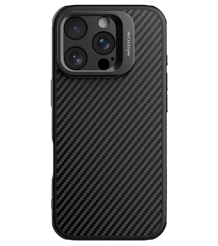 Magsafe Калъф за iPhone 16 Pro Max, Nillkin Aramid Fiber CarboProp Kickstand Case, Черен (2)