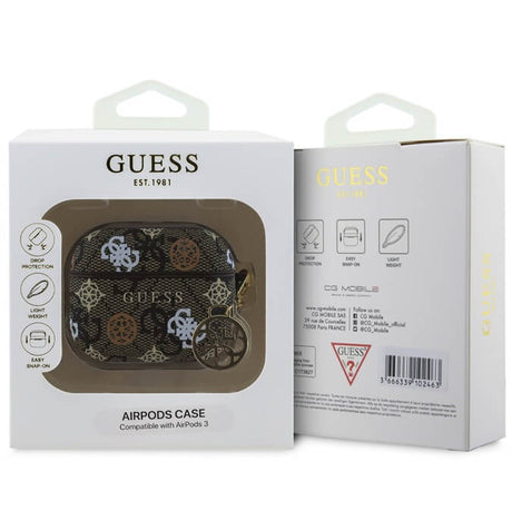 Калъф за Apple AirPods 3, Guess PU 4G Peony Charm Case, Кафяв (3)