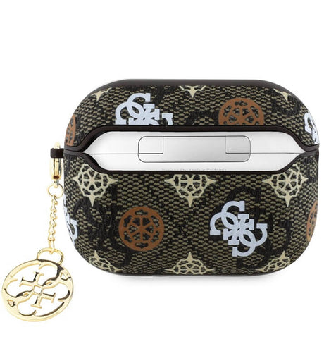 Калъф за Apple AirPods 3, Guess PU 4G Peony Charm Case, Кафяв (2)