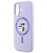 Magsafe Калъф за iPhone 16, Karl Lagerfeld Karl&Choupette Heads Ring Case, Лилав (4)