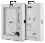 Magsafe Калъф с Връзка за iPhone 15 Pro, Karl Lagerfeld IML Crossbody Karl Head Case, Прозрачен (4)