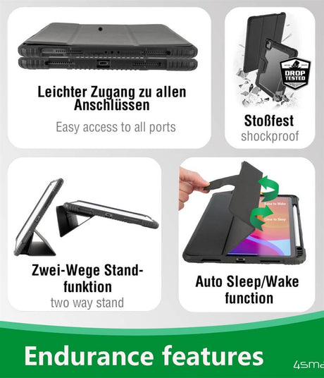 Противоударен Калъф за iPad 9/ 8/ 7 10.2", 4Smarts Endurance Folio Case, Черен (6)