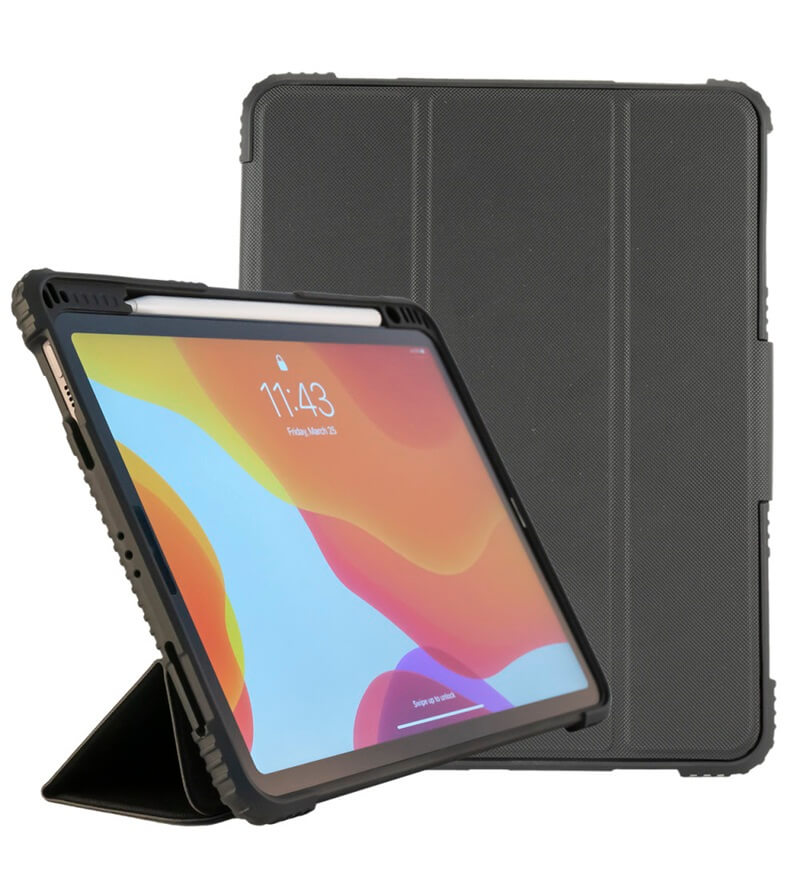 Противоударен Калъф за iPad 9/ 8/ 7 10.2", 4Smarts Endurance Folio Case, Черен (5)