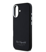 Кожен Калъф за iPhone 16, Karl Lagerfeld Grained PU Hotel RSG Case, Черен (4)