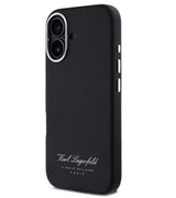 Кожен Калъф за iPhone 16, Karl Lagerfeld Grained PU Hotel RSG Case, Черен (2)